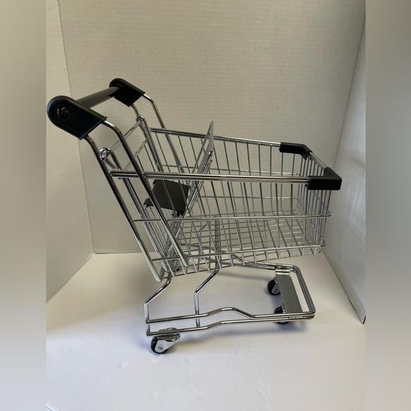 Vintage Miniature Shopping Cart Store Display or Dolls STAINLESS STEEL 11" inch - Picture 3 of 3